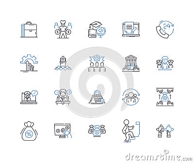 Operational effectiveness line icons collection. Efficiency, Productivity, Optimization, Streamlining, Performance Vector Illustration