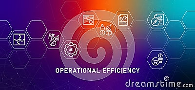 Operational Efficiency gradient header strategy company efficient source development corporate planning process finance Vector Illustration