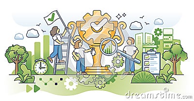 Operational excellence or OE as effective business process outline concept Vector Illustration