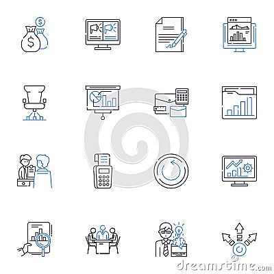Operational Excellence line icons collection. Efficiency, Productivity, Continual, Consistency, Skillfulness, Lean Vector Illustration
