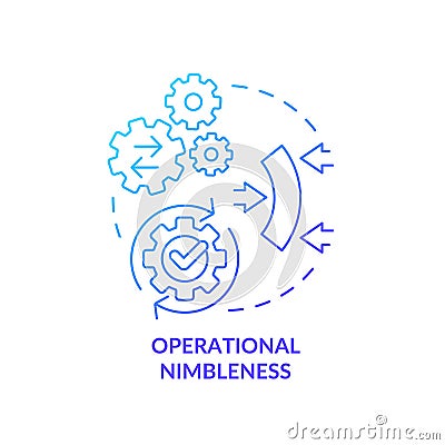 Operational nimbleness blue gradient concept icon Vector Illustration