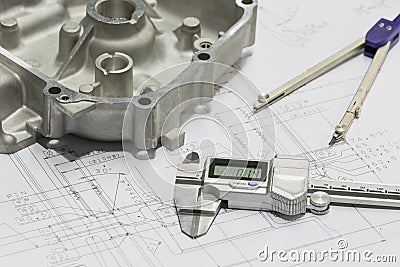 Operator design and inspection automotive parts Stock Photo
