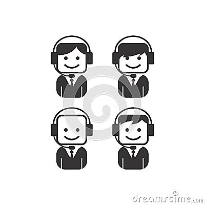 Operator guy avatar portrait picture icon Vector Illustration