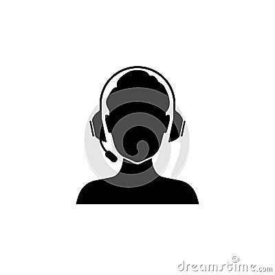 Operator headset vector icon in flat style Vector Illustration