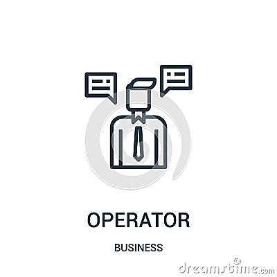 operator icon vector from business collection. Thin line operator outline icon vector illustration. Linear symbol for use on web Vector Illustration