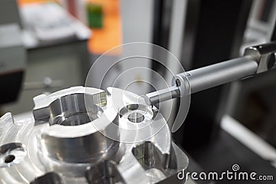 Operator inspection turbo surface roughness by roughness tester Stock Photo