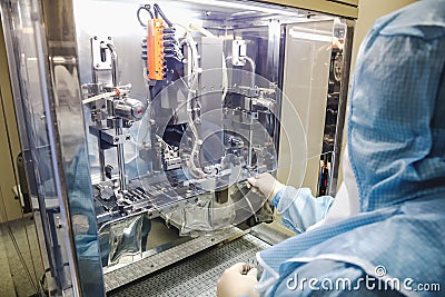 Operator work on infusion pharmaceutical industry Stock Photo