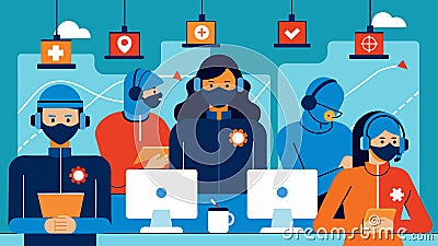 The operators are constantly monitoring the publics response adjusting their tactics in realtime to ensure maximum Vector Illustration
