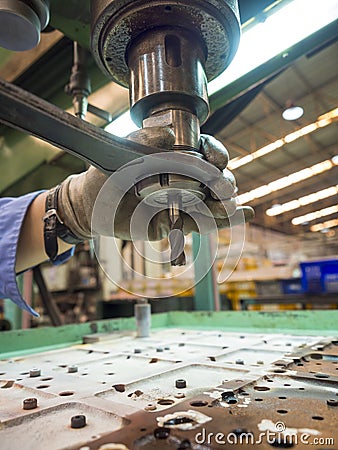 Opertor machining mold and die parts for automotive Stock Photo