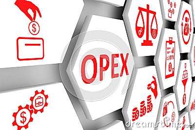 OPEX concept cell background Cartoon Illustration