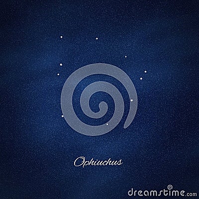 Ophiuchus constellation, Cluster of stars, Serpentarius, Serpent bearer Stock Photo