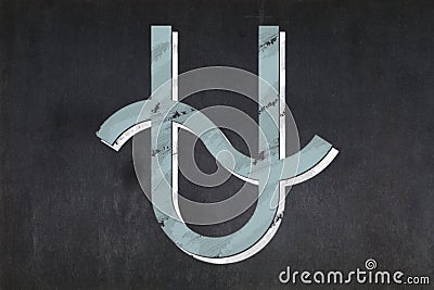 Ophiuchus zodiac sign drawn on a blackboard Stock Photo