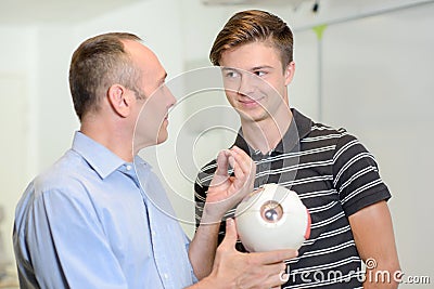 Ophtalmologist and his intern Stock Photo