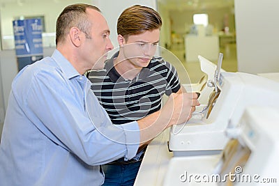 ophtalmologist with patient Stock Photo