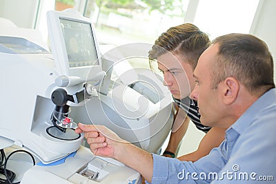 Ophtalmologist with patient Stock Photo