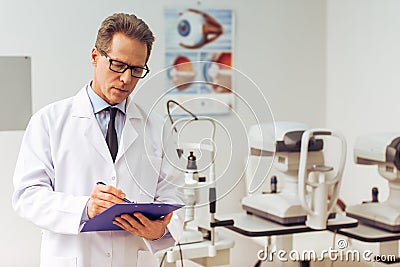 At the ophthalmologist Stock Photo