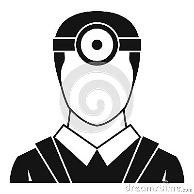 Ophthalmologist with head mirror icon simple style Cartoon Illustration