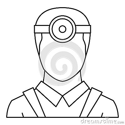 Ophthalmologist icon, outline style Cartoon Illustration
