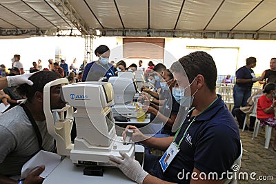 Ophthalmologist service in public health program Editorial Stock Photo