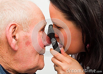 Ophthalmologist At Work Stock Photo