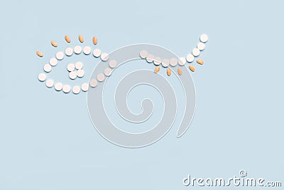 Ophthalmology healthcare concept. The eye is made of pills Stock Photo