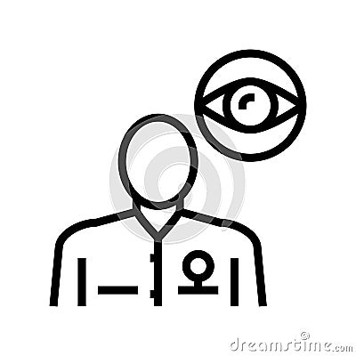 Ophthalmology medical specialist line icon vector illustration Vector Illustration