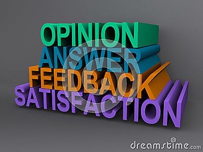 Opinion and feedback sign Cartoon Illustration