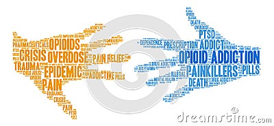 Opioid Addiction Word Cloud Vector Illustration