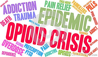 Opioid Crisis Word Cloud Stock Photo