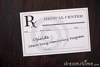 Opioid Prescription - check monitoring program Stock Photo