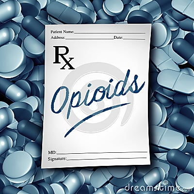 Opioids Doctor Prescription Cartoon Illustration