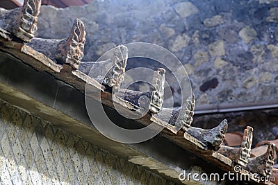 Oplontis Villa of Poppea - detail of the antefixes Stock Photo