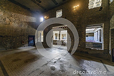 Oplontis Villa of Poppea - A large hall Stock Photo
