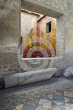 Oplontis Villa of Poppea - the living room Stock Photo