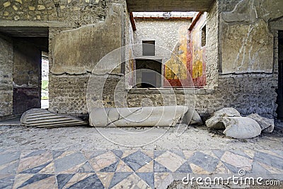 Oplontis Villa of Poppea - the living room Stock Photo