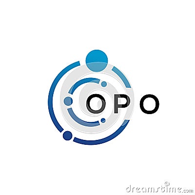 OPO letter technology logo design on white background. OPO creative initials letter IT logo concept. OPO letter design Vector Illustration