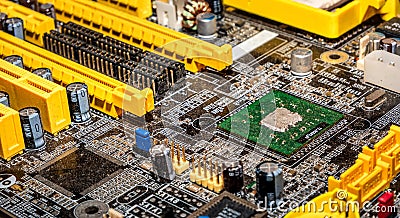 Opole, Poland - 08.07.2023 - electronic waste, used PCB prepared for recycling. Editorial Stock Photo