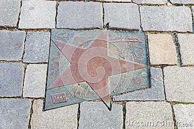 Star of Lady Pank at Walk of Fame in Opole known as Aleja Gwiazd Festiwalu Polskiej Piosenki. Editorial Stock Photo