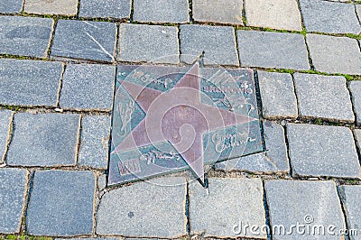 Star of Skaldowie at Walk of Fame in Opole known as Aleja Gwiazd Festiwalu Polskiej Piosenki. Editorial Stock Photo