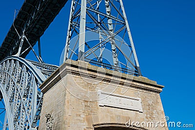 Dom Luis I Bridge sign Editorial Stock Photo