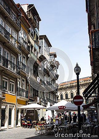 Oporto, Portugal: Rua das Flores (Flowers Street) Editorial Stock Photo