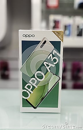 Oppo A31 new smart phone in show room Editorial Stock Photo