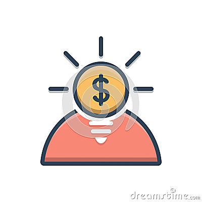 Color illustration icon for Opportunities, career and finance Cartoon Illustration