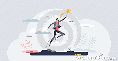 Opportunity advantage for business achievement boost tiny person concept Vector Illustration