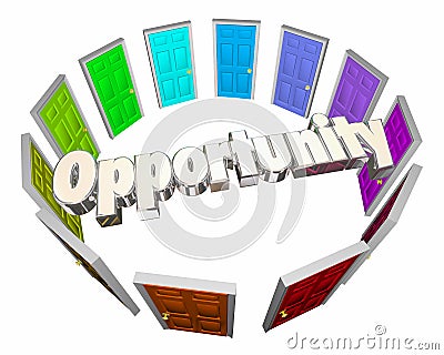 Opportunity Chance Success Choose Path Doors Stock Photo