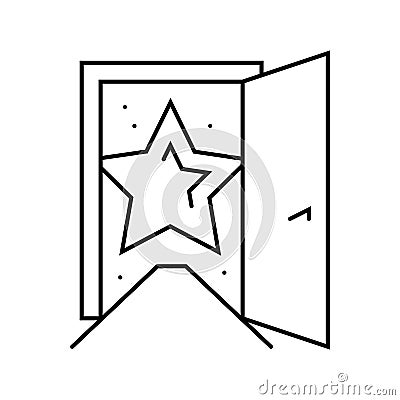 opportunity door succes challenge line icon vector illustration Cartoon Illustration