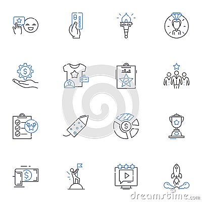 Opportunity line icons collection. Possibility, Potential, Chance, Prospect, Opening, Favorable, Break vector and linear Vector Illustration