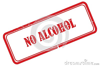 no alcohol stamp on white Stock Photo