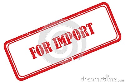 for import stamp on white Stock Photo