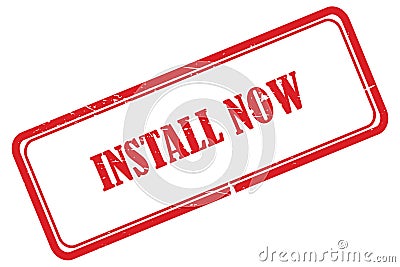 install now stamp on white Stock Photo